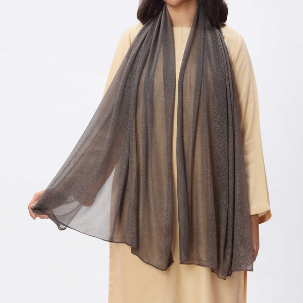 Black Golden Foil Printed Stole PS3765