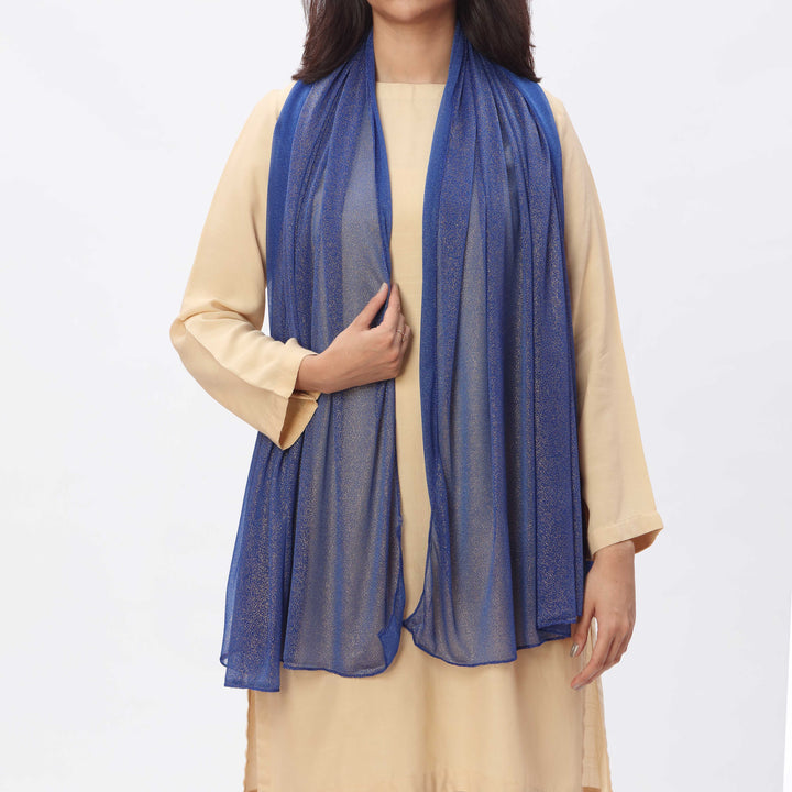 Blue Golden Foil Printed Stole PS3765