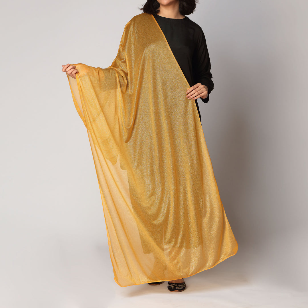 Yellow Golden Foil Printed Stole PS3765