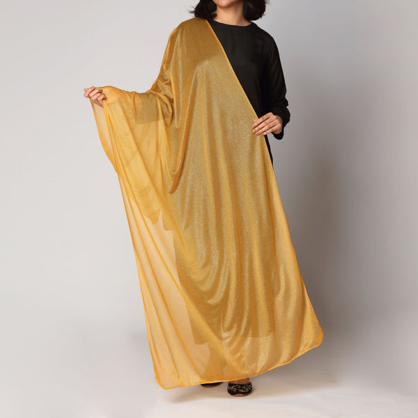 Yellow Golden Foil Printed Stole PS3765