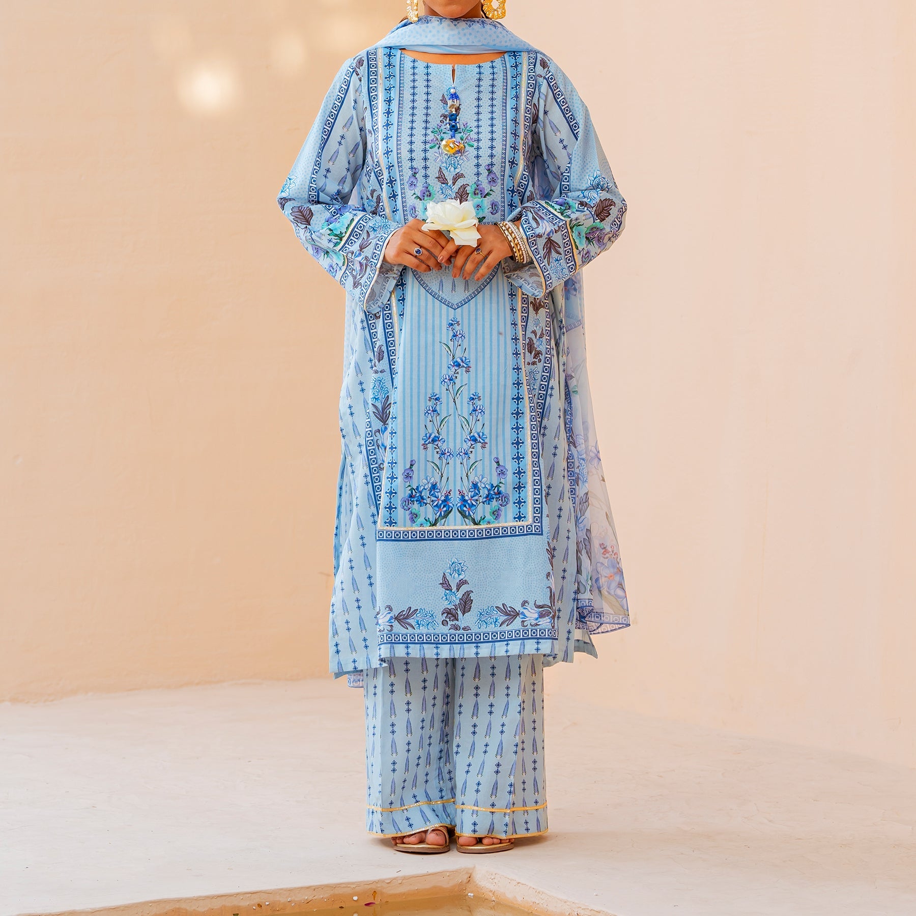 3PC- Printed Cambric Suit PS3817 – Stylo