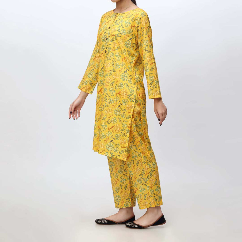 Yellow 2PC- Printed Cambric Suit PS4214