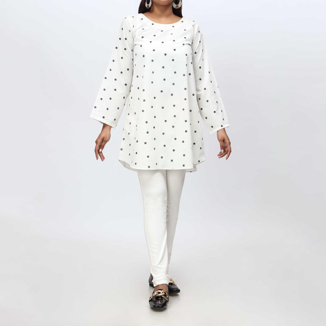 1PC- Printed Polka Dot Georget Top PS4299