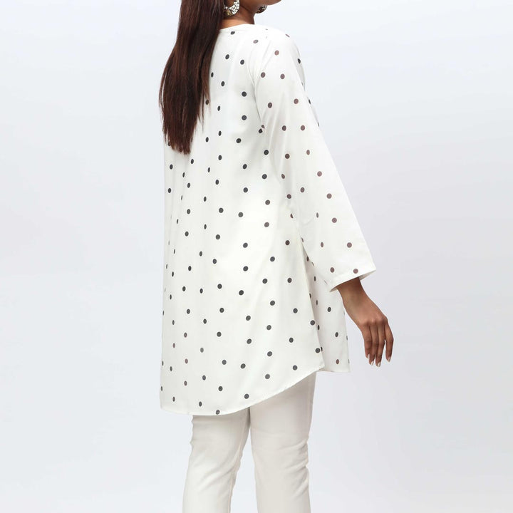 1PC- Printed Polka Dot Georget Top PS4299