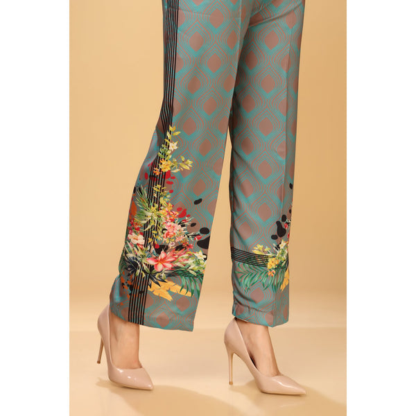 Digital Printed Grip Silk Flared Pant PW1530