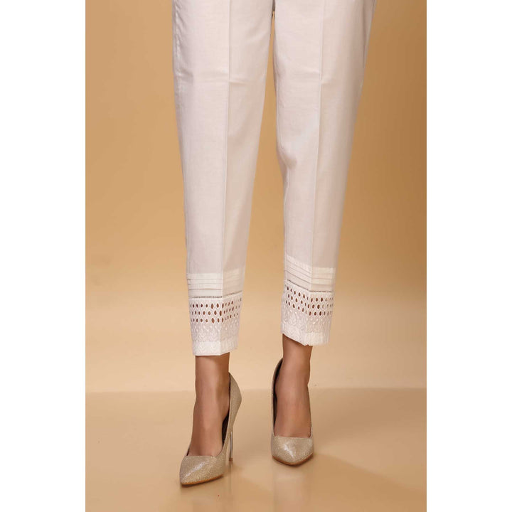 White Color Cambric Straight Pant PW1534