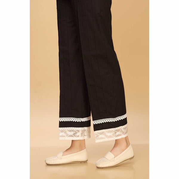 Black Color Embellished Cambric Trouser PW1535