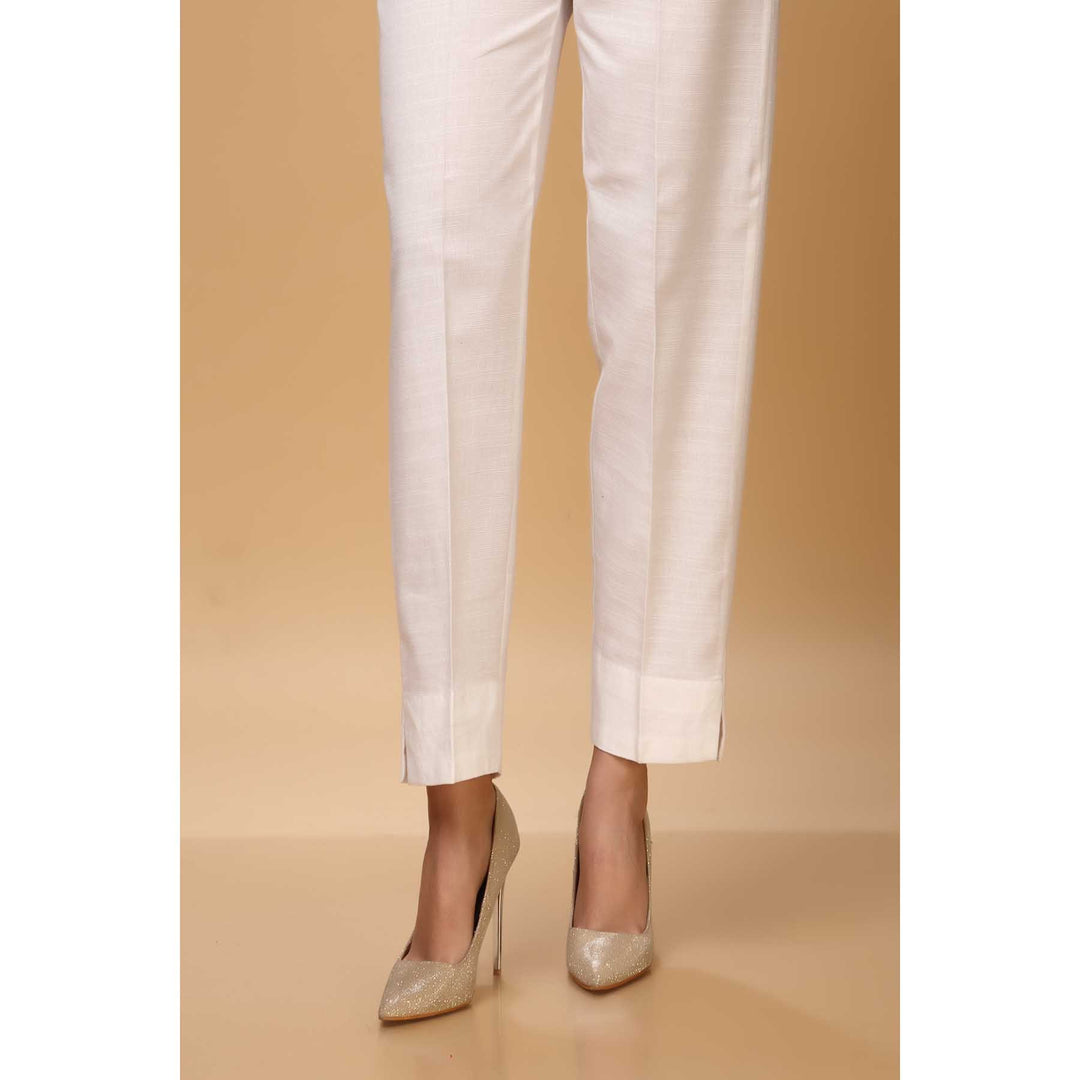 White Color Khaddar Straight Pant PW1538