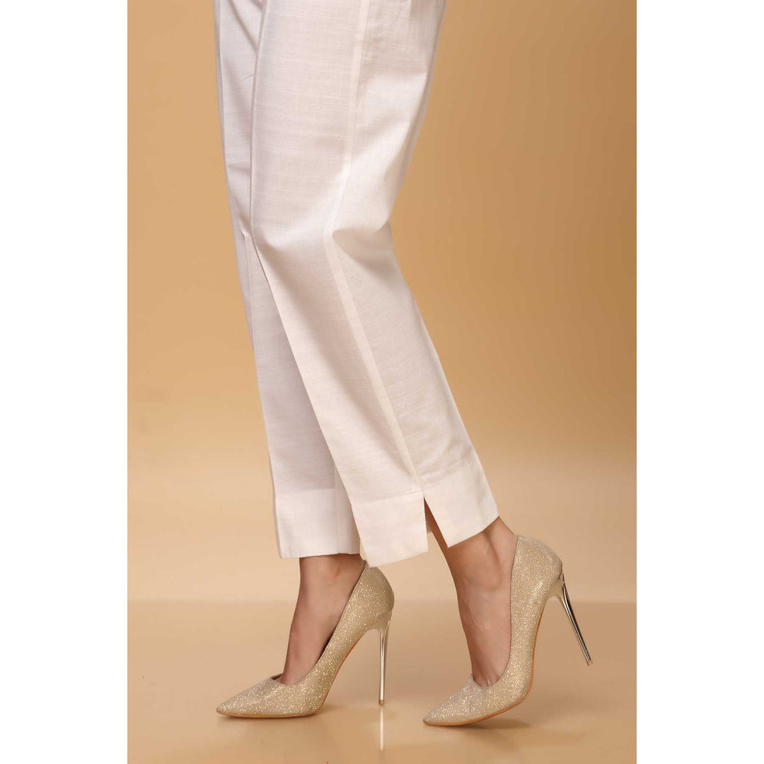 White Color Khaddar Straight Pant PW1538