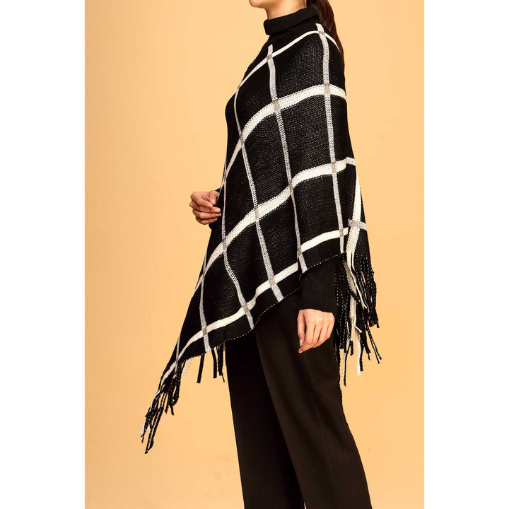 Black Winter Cape Shawl PW1817