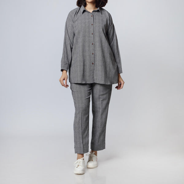 2PC- Flannel Checkered Shirt & Trouser PW2336