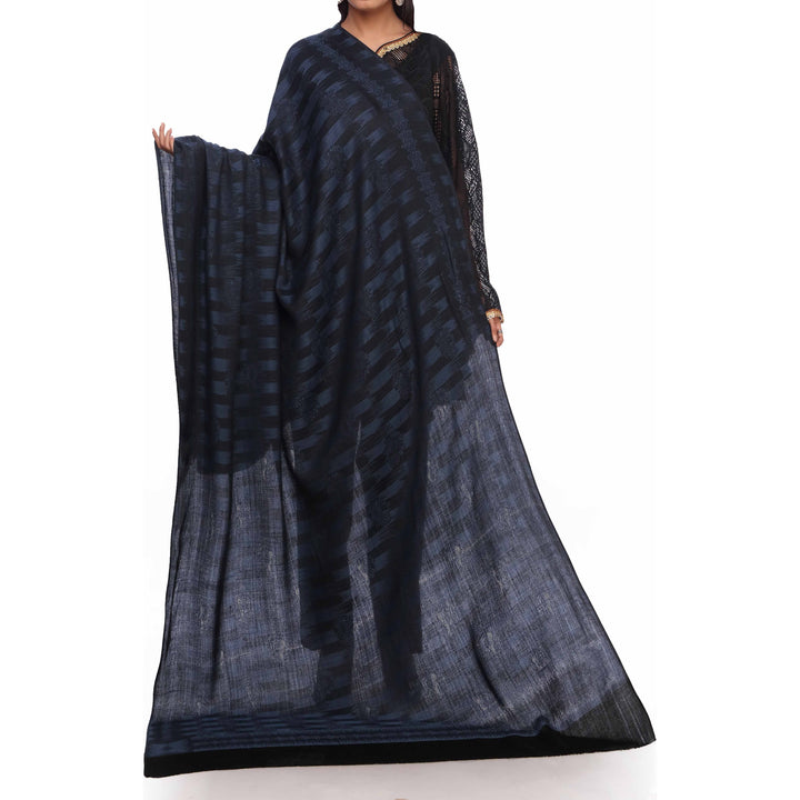 Blue Jacquard Shawl PW2715