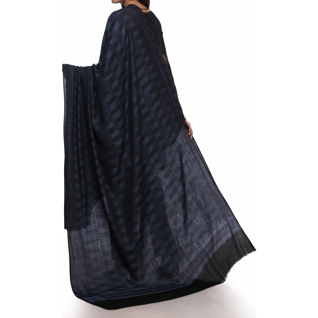 Blue Jacquard Shawl PW2715
