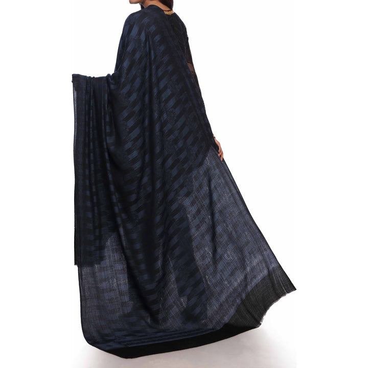 Blue Jacquard Shawl PW2715