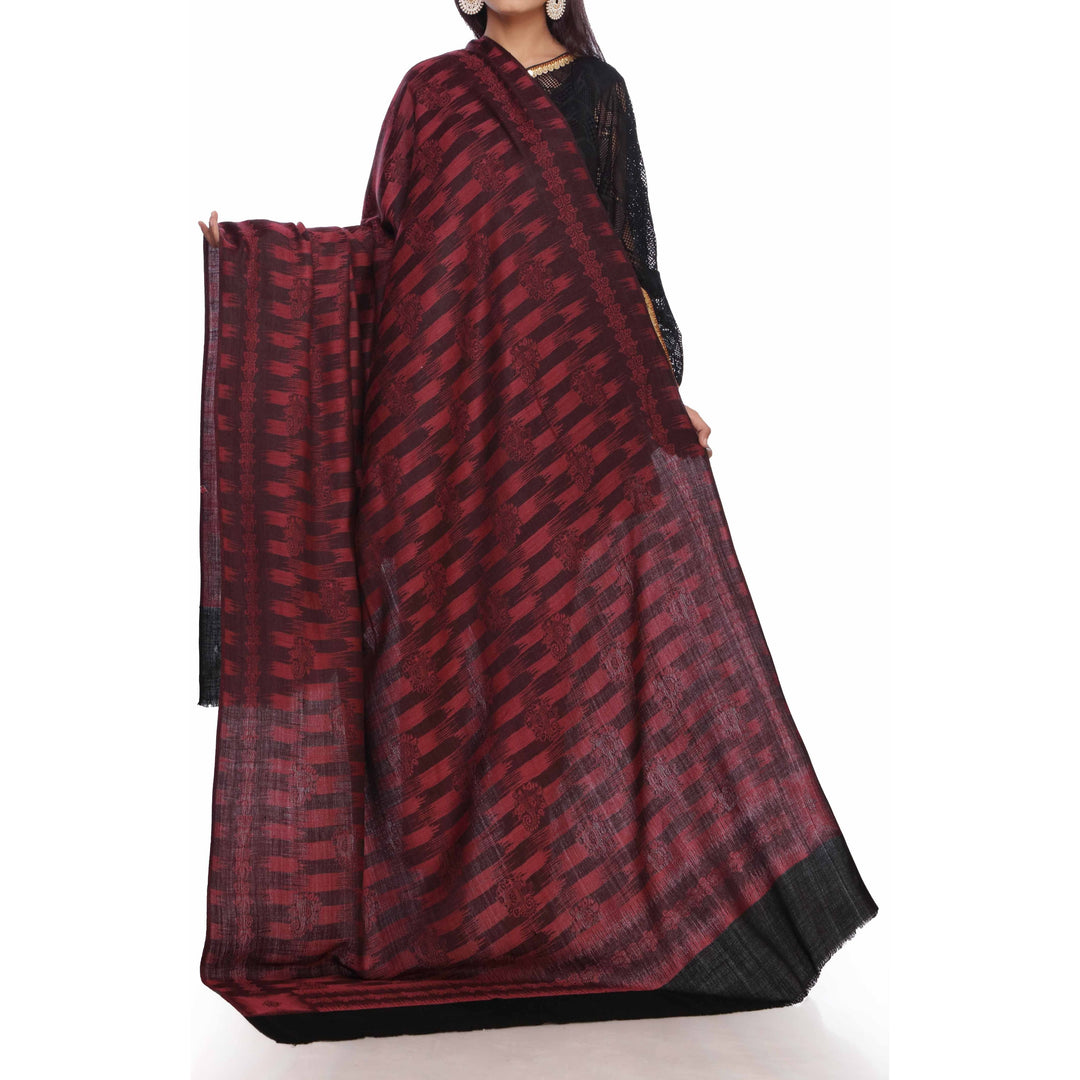 Red Jacquard Shawl PW2715