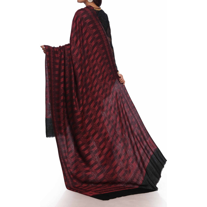 Red Jacquard Shawl PW2715
