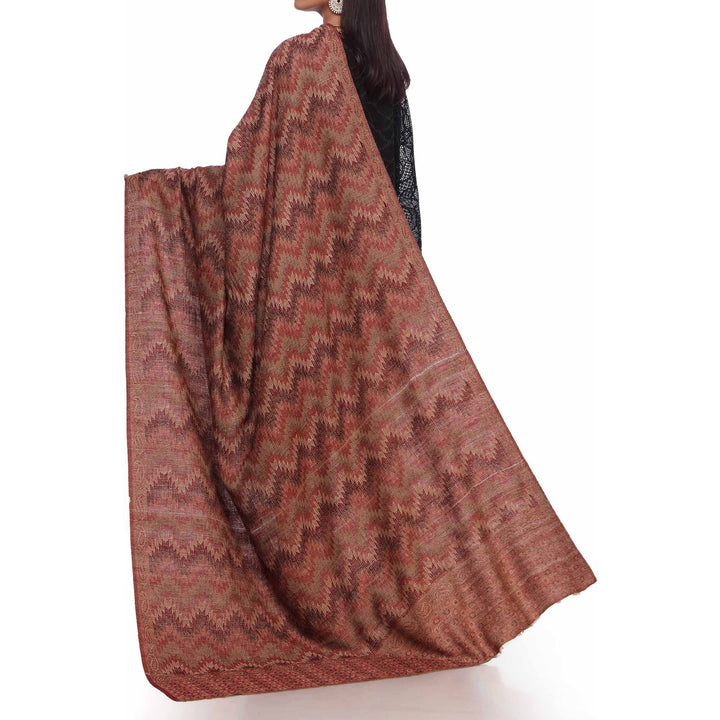 Brown Jacquard Shawl PW2725