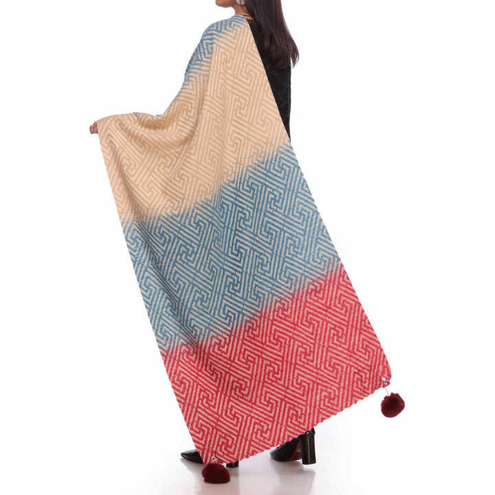 Blue Two Tone Shawl PW2734