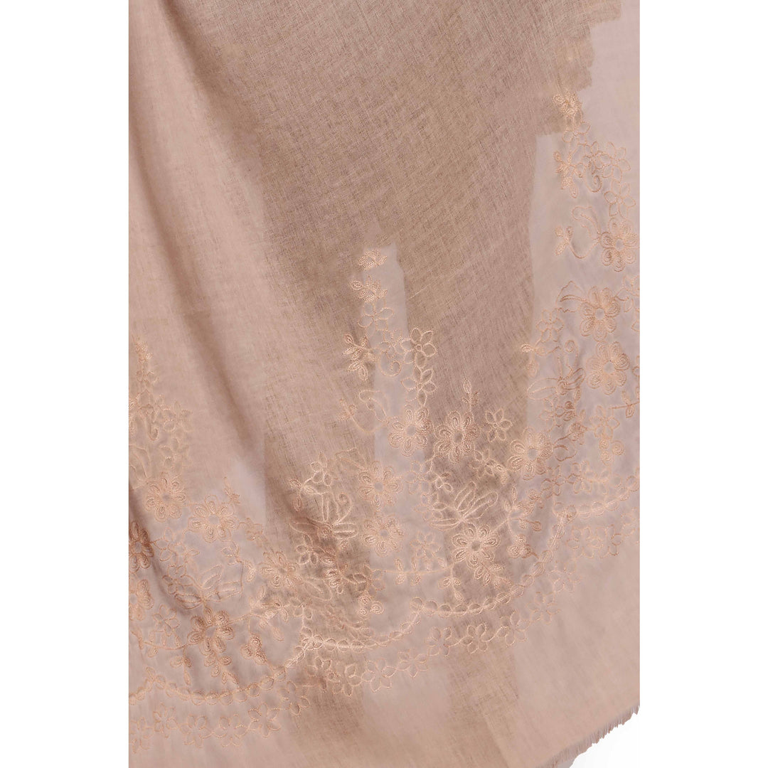 Brown Aari Embroidered Shawl PW2736