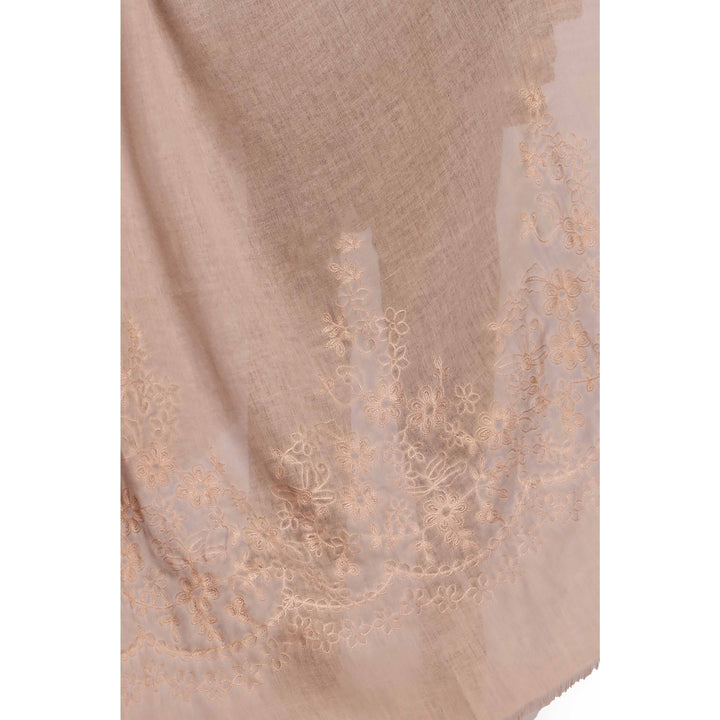 Brown Aari Embroidered Shawl PW2736
