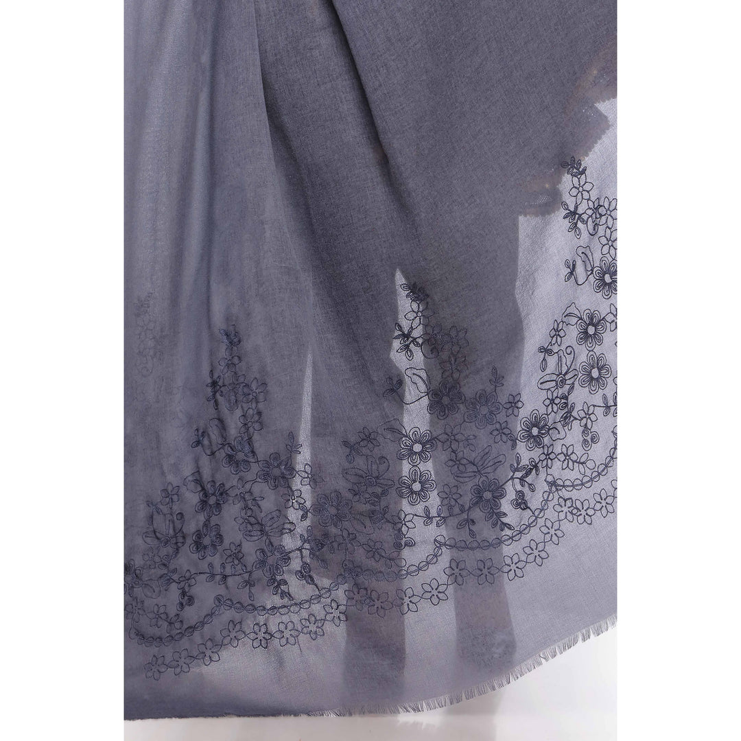 Blue Aari Embroidered Shawl PW2736