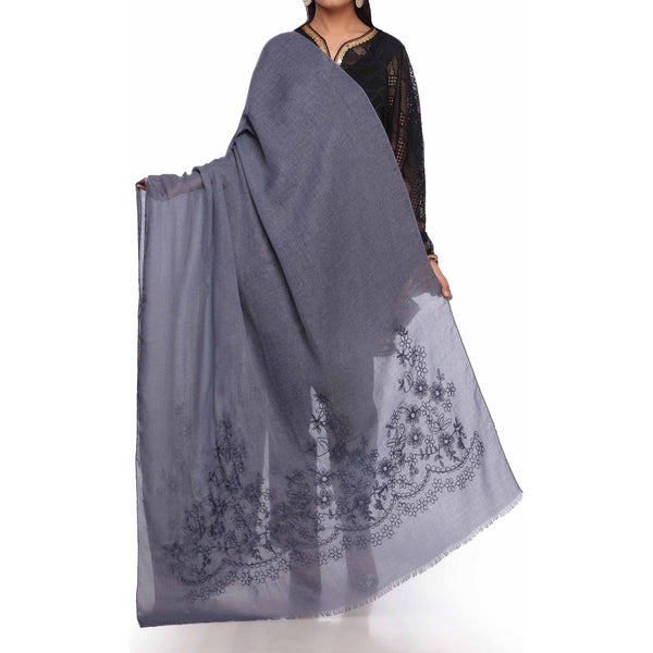 Blue Aari Embroidered Shawl PW2736