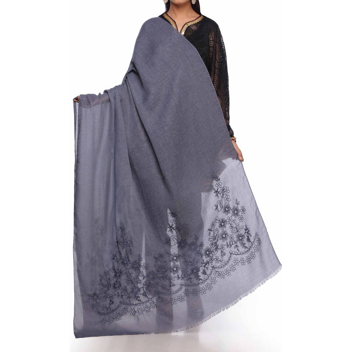 Blue Aari Embroidered Shawl PW2736