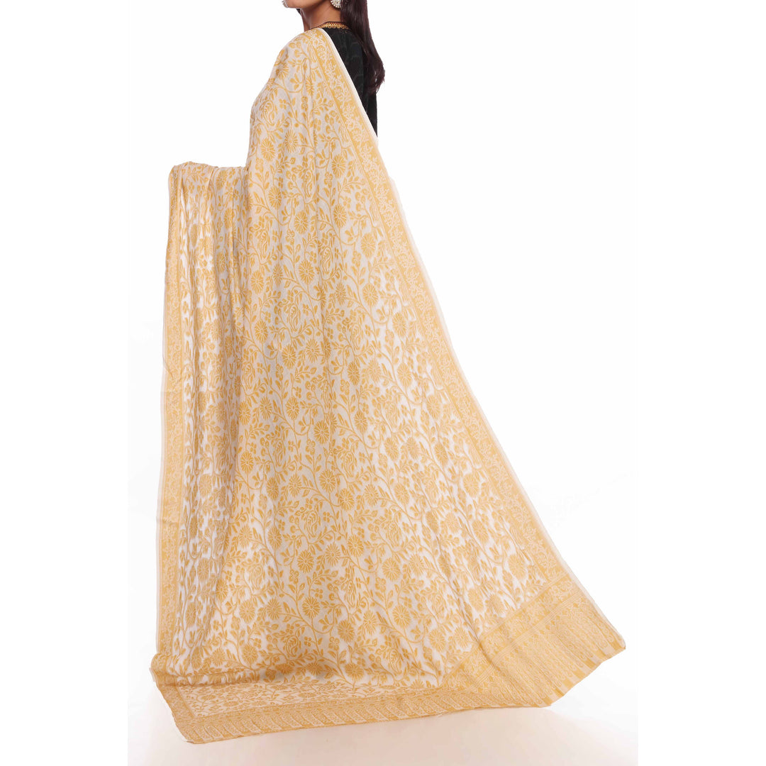 Yellow Jacquard Shawl PW2753