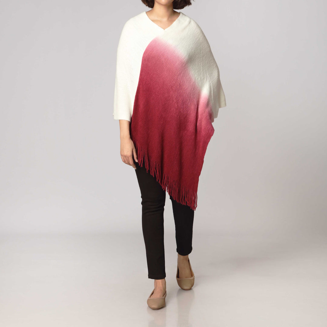 Maroon Cape Shawl PW2805