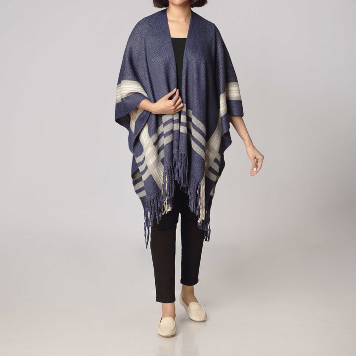 Navy Cape Shawl PW2807