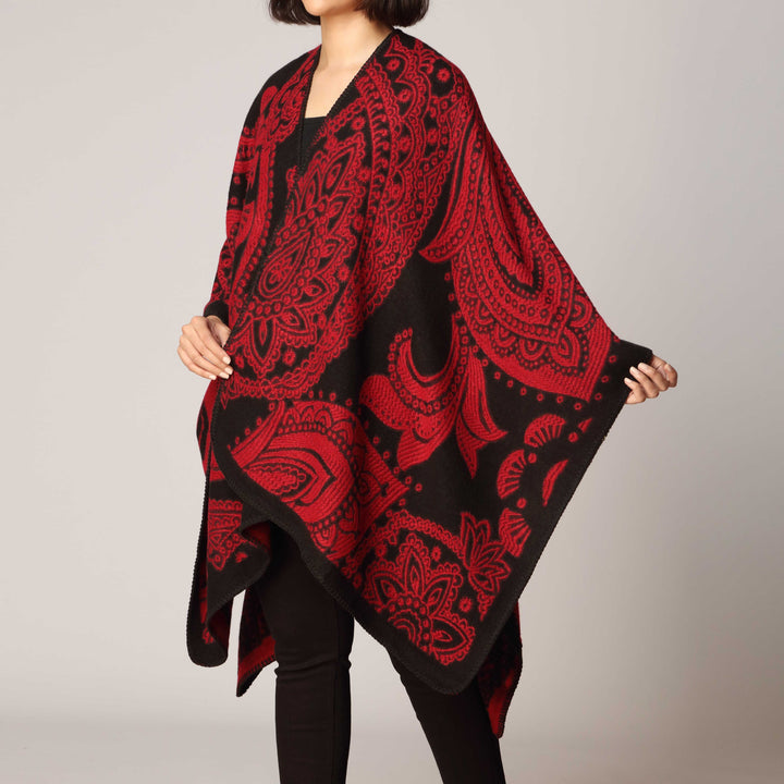 Maroon Cape Shawl PW2812