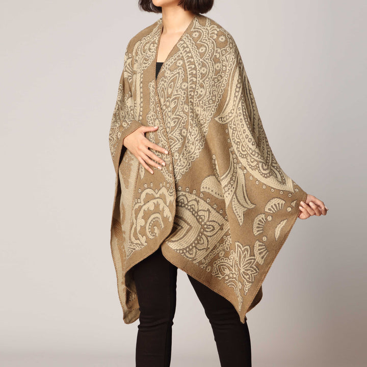 Khaki Cape Shawl PW2812