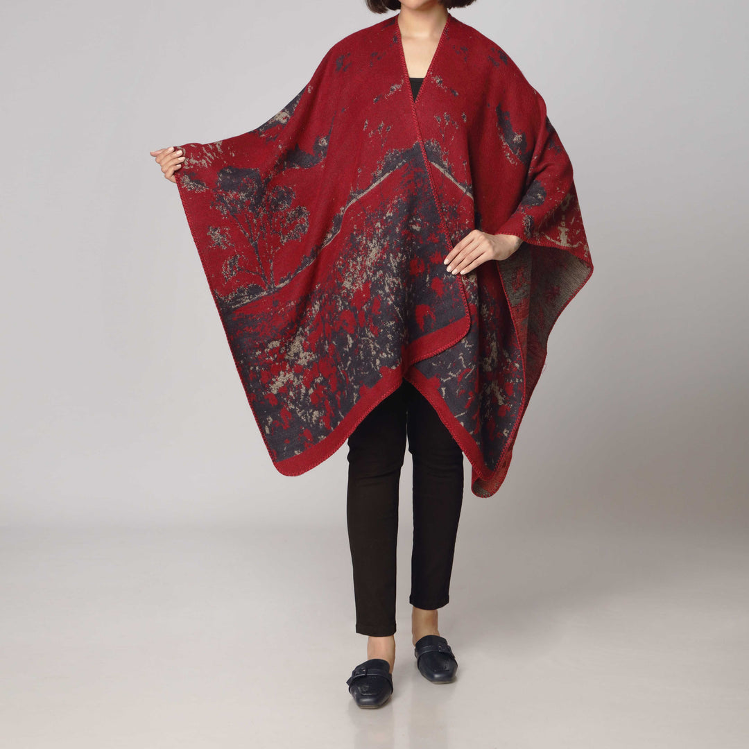 Red Cape Shawl PW2813