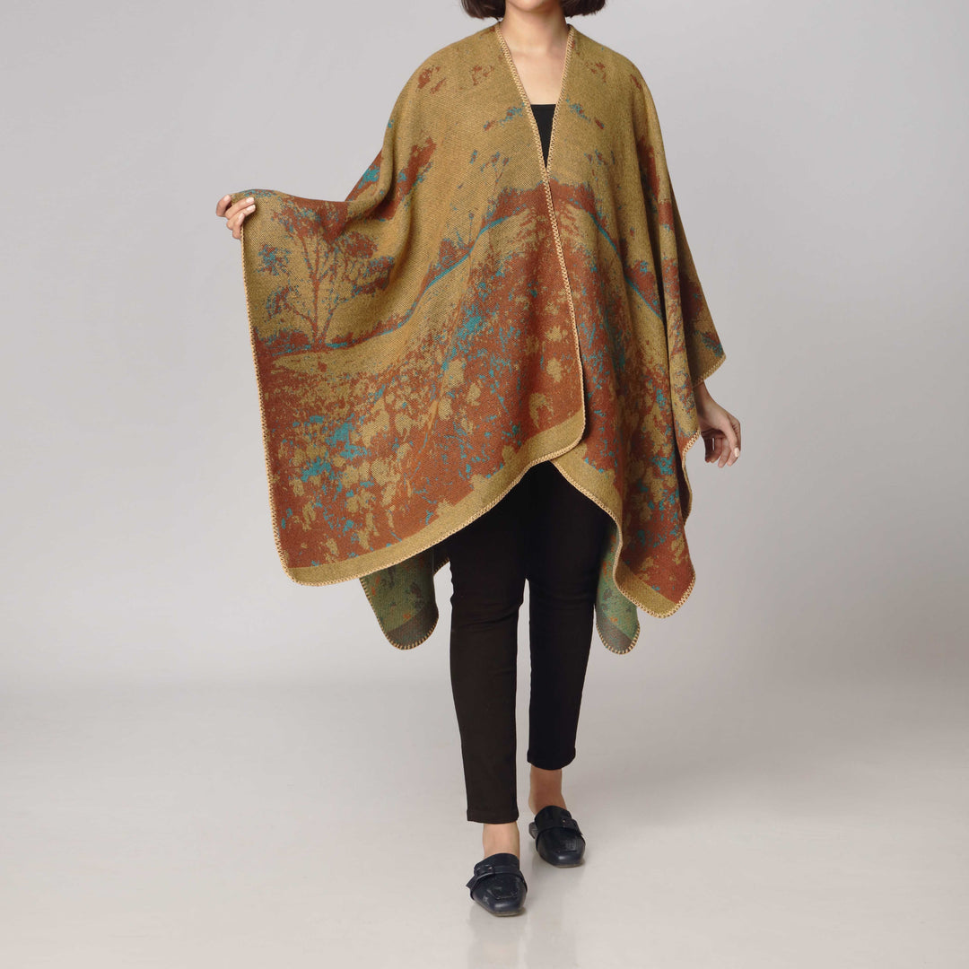 Khaki Cape Shawl PW2813