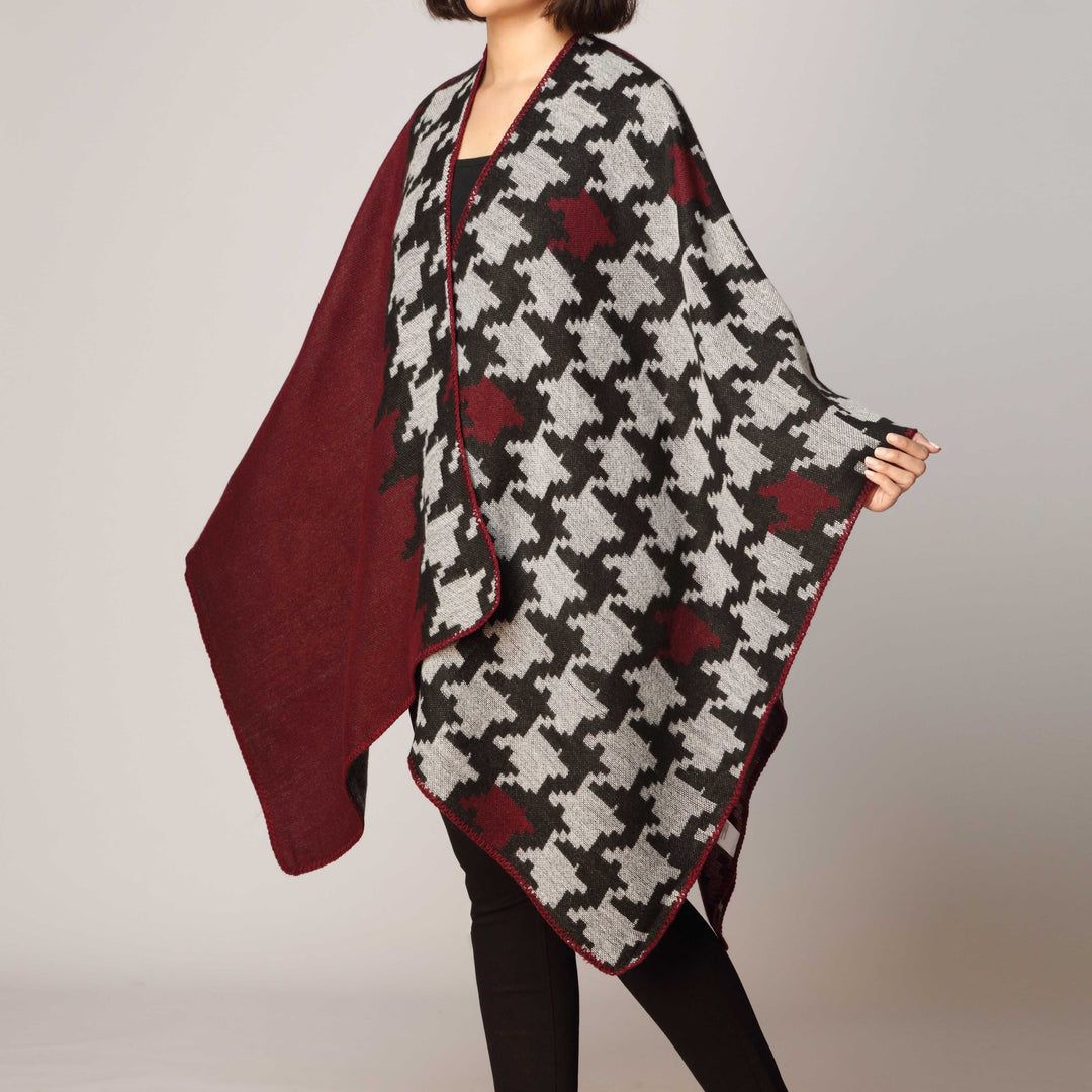 Maroon Cape Shawl PW2814