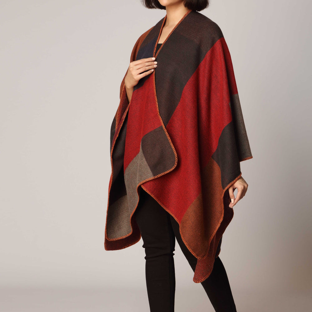 Maroon Cape Shawl PW2815