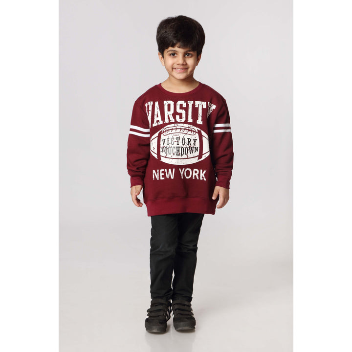 Boys Burgndy Fleece Sweat Shirt PW2843