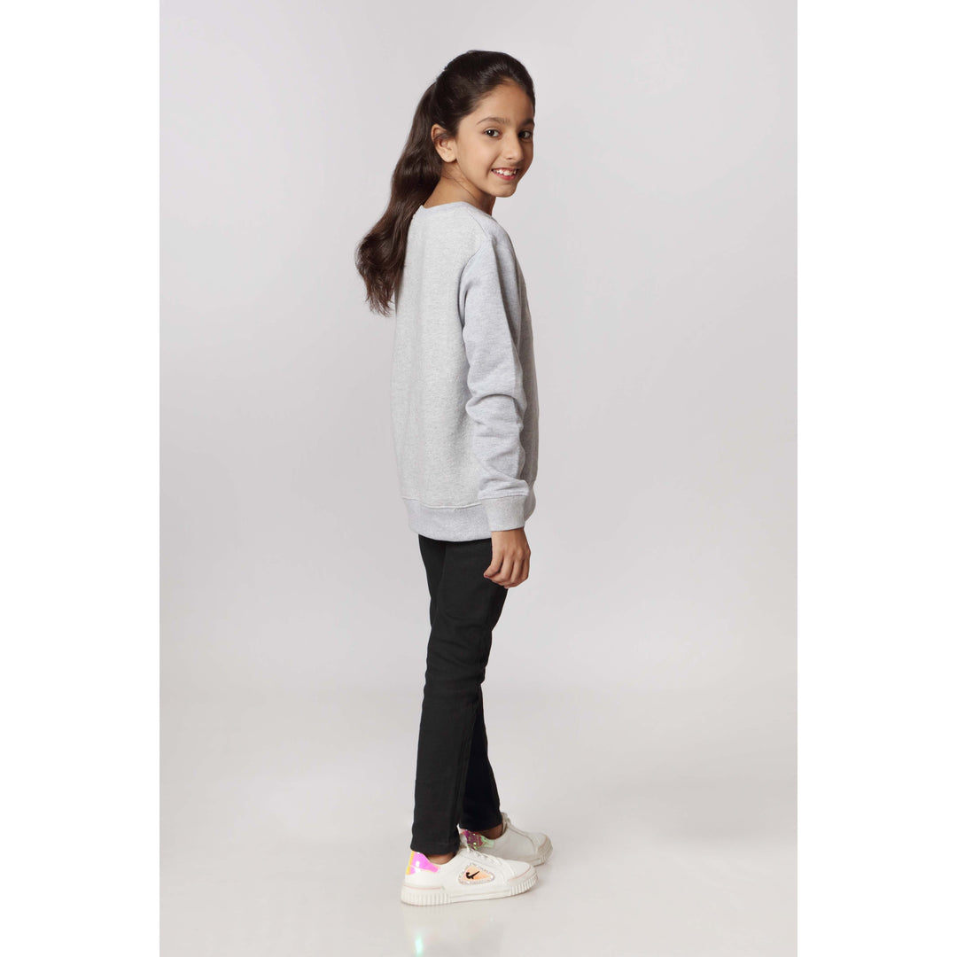 Girls Grey Fleece Sweat Shirt PW2851