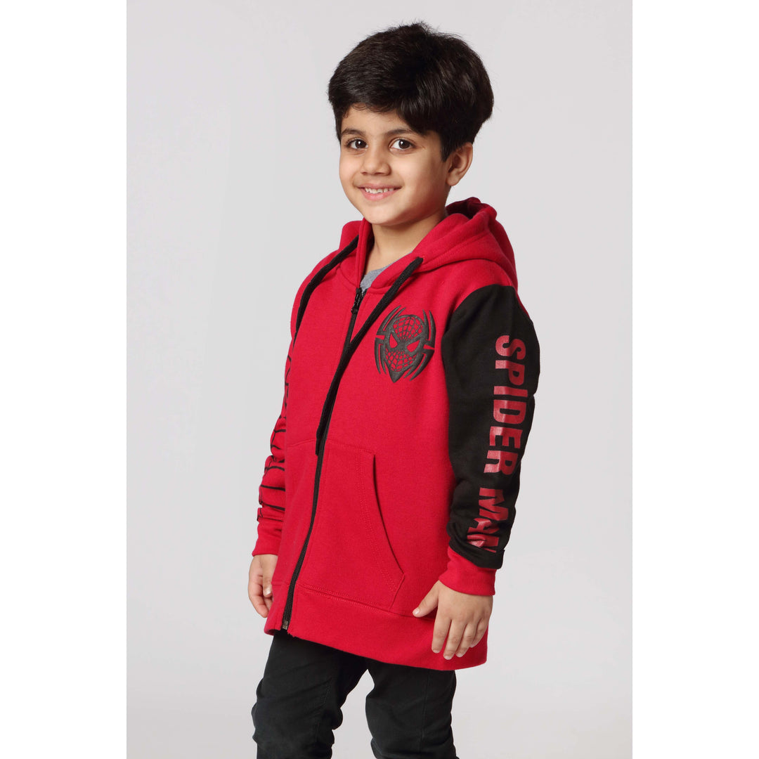 Boys Red Fleece Zipper Hoodie PW2866