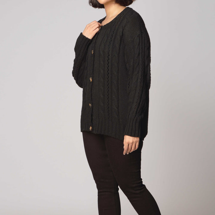 Black Mid Length Cardigan PW2900