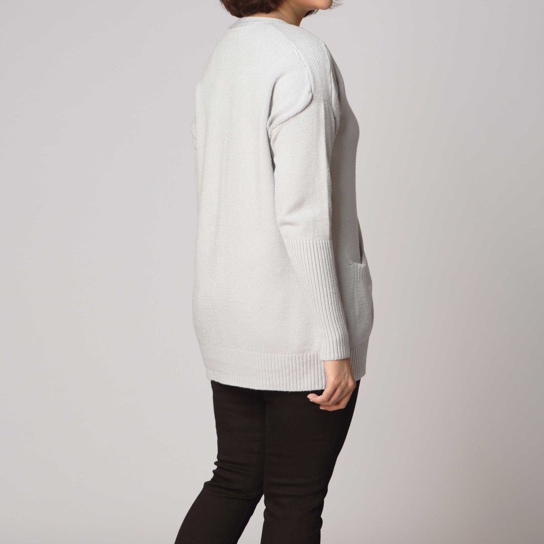 Grey Mid Length Cardigan PW2903