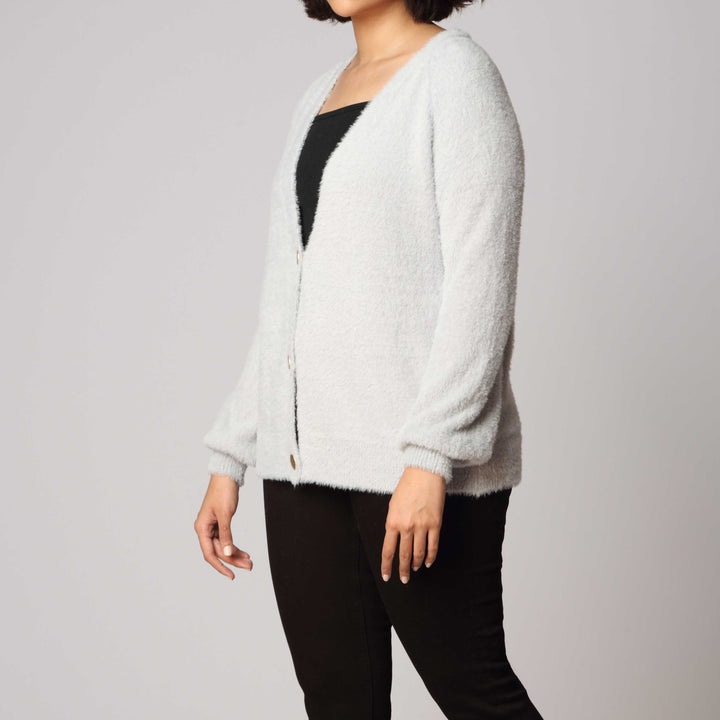 Grey Mid Length Cardigan PW2904