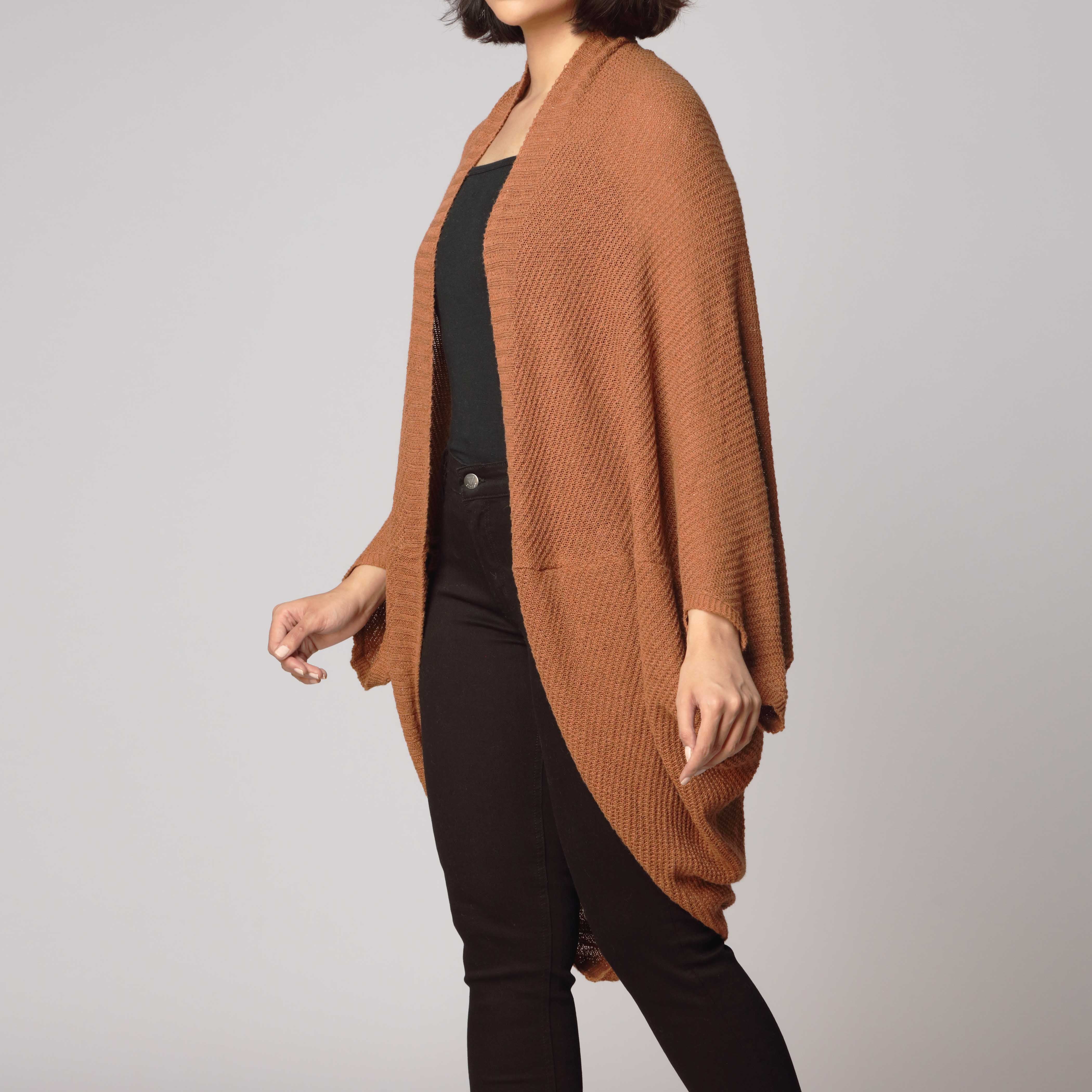 Brown Mid Length Cardigan PW2905