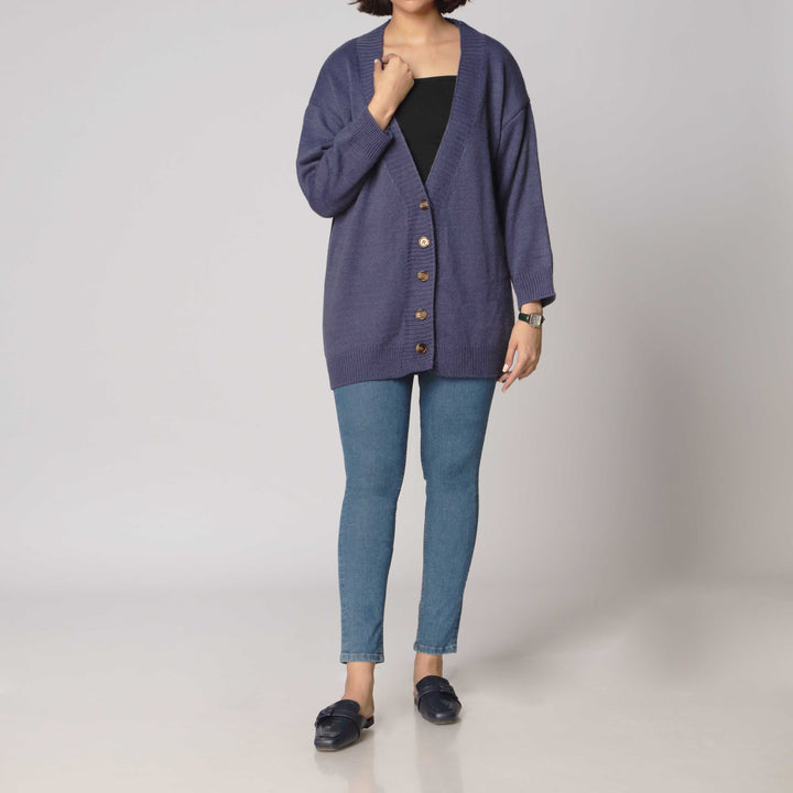 Blue Mid Length Cardigan PW2906