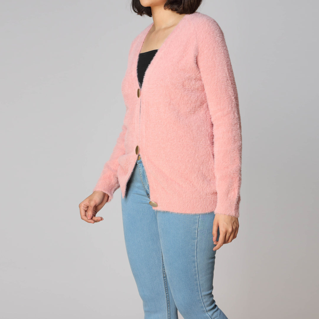 Pink Mid Length Cardigan PW2909