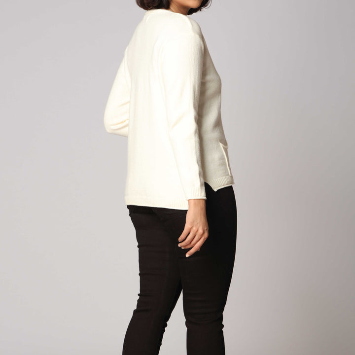 Cream Mid Length Cardigan PW2914