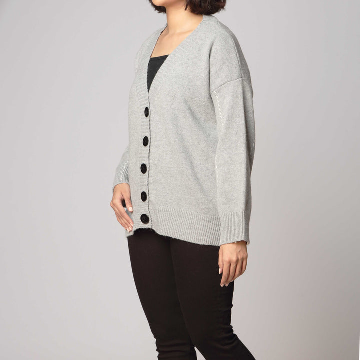 Grey Mid Length Cardigan PW2916