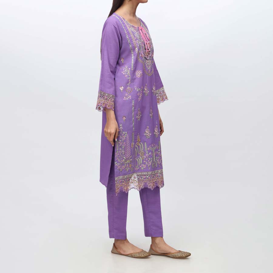 2PC- Embroidered Khaddar Shirt & Trouser PW3057