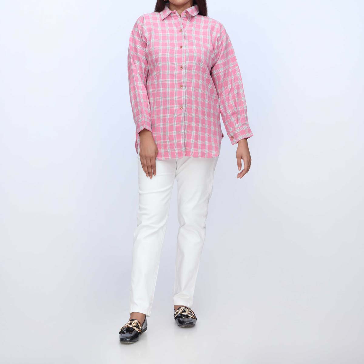 1PC-Flannel Checkered Top PW3072