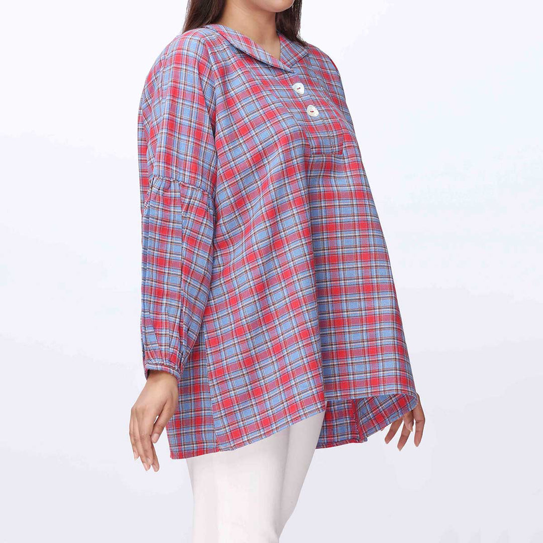 1PC- Flannel Checkered Top PW3078